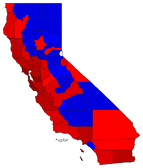 2006 California County Map of General Election Results for Senator