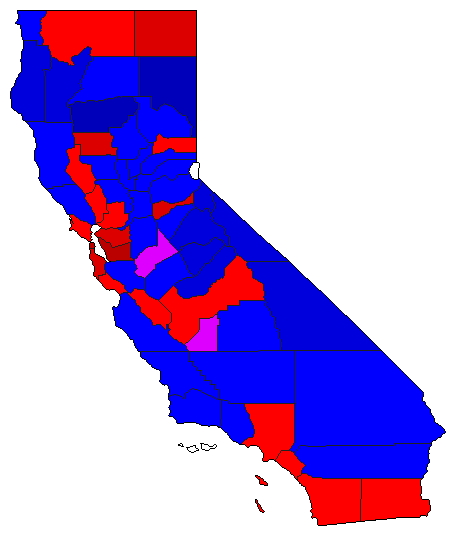 2006 California County Map of Open Primary Election Results for Senator