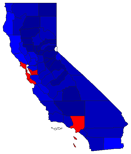 2006 California County Map of General Election Results for Governor