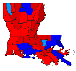 2007 Louisiana County Map of Open Primary Election Results for Agriculture Commissioner