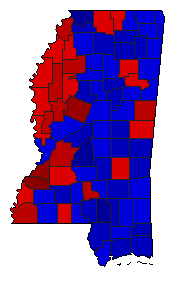 2007 Mississippi County Map of General Election Results for Insurance Commissioner