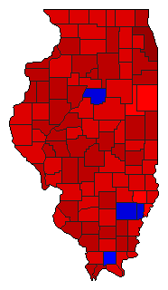 2008 Illinois County Map of General Election Results for Senator