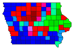 2008 Iowa County Map of Republican Primary Election Results for Senator