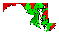 2008 Maryland County Map of Democratic Primary Election Results for President