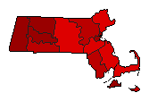 2008 Massachusetts County Map of General Election Results for President