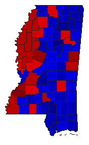 2008 Mississippi County Map of General Election Results for Senator