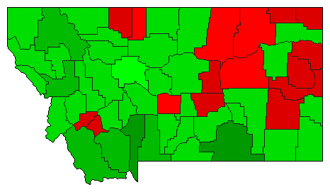 2008 Montana County Map of Democratic Primary Election Results for President