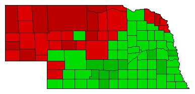 2008 Nebraska County Map of Open Primary Election Results for Referendum