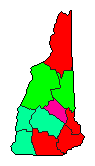 2008 New Hampshire County Map of Democratic Primary Election Results for President