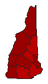 2008 New Hampshire County Map of General Election Results for Governor