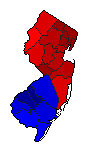 2008 New Jersey County Map of Democratic Primary Election Results for Senator