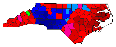 2008 North Carolina County Map of Republican Primary Election Results for Governor