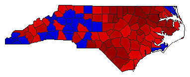 2008 North Carolina County Map of General Election Results for Attorney General
