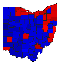 2008 Ohio County Map of General Election Results for President