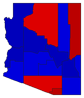 2008 Arizona County Map of General Election Results for President