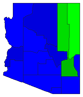 2008 Arizona County Map of Republican Primary Election Results for President