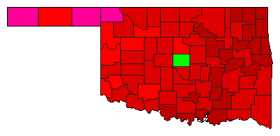 2008 Oklahoma County Map of Democratic Primary Election Results for President