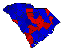 2008 South Carolina County Map of General Election Results for Senator