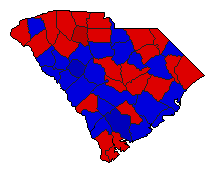 2008 South Carolina County Map of Democratic Primary Election Results for Senator
