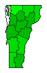 2008 Vermont County Map of Democratic Primary Election Results for President