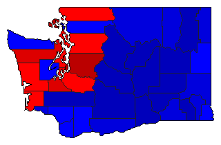 2008 Washington County Map of Open Runoff Election Results for Governor