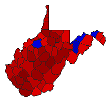 2008 West Virginia County Map of General Election Results for Secretary of State
