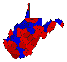 2008 West Virginia County Map of General Election Results for Attorney General