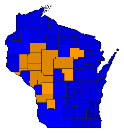 2008 Wisconsin County Map of Republican Primary Election Results for President