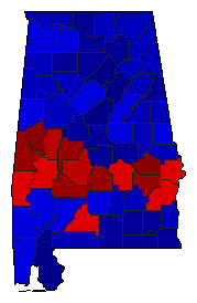 2010 Alabama County Map of General Election Results for State Auditor