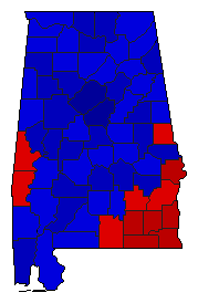 2010 Alabama County Map of Republican Primary Election Results for Attorney General