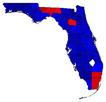 2010 Florida County Map of General Election Results for Agriculture Commissioner