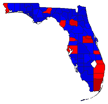 2010 Florida County Map of Republican Primary Election Results for Governor