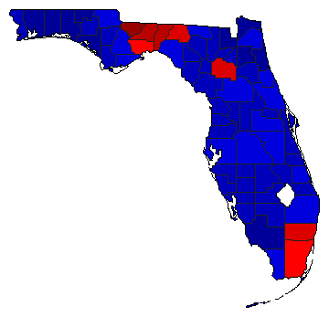 2010 Florida County Map of General Election Results for State Treasurer