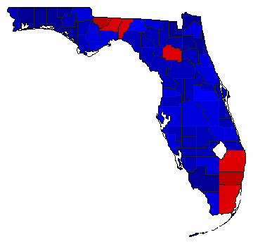 2010 Florida County Map of General Election Results for Attorney General