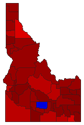 2010 Idaho County Map of Democratic Primary Election Results for Governor