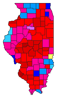 2010 Illinois County Map of Democratic Primary Election Results for Senator