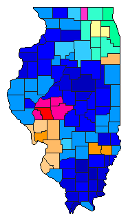 2010 Illinois County Map of Republican Primary Election Results for Governor