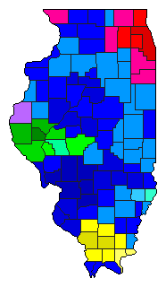 2010 Illinois County Map of Republican Primary Election Results for Lt. Governor