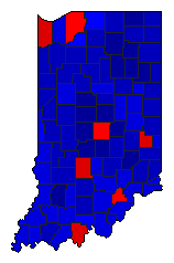 2010 Indiana County Map of General Election Results for State Auditor