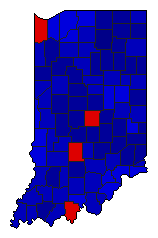 2010 Indiana County Map of General Election Results for State Treasurer