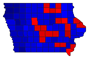 2010 Iowa County Map of General Election Results for Secretary of State