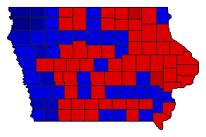 2010 Iowa County Map of General Election Results for State Treasurer