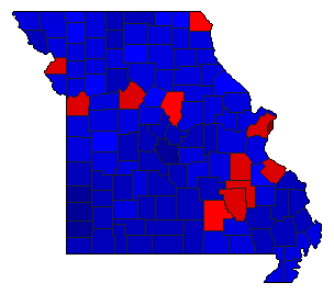 2010 Missouri County Map of General Election Results for State Auditor
