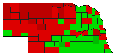 2010 Nebraska County Map of Open Primary Election Results for Referendum