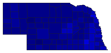 2010 Nebraska County Map of General Election Results for Secretary of State