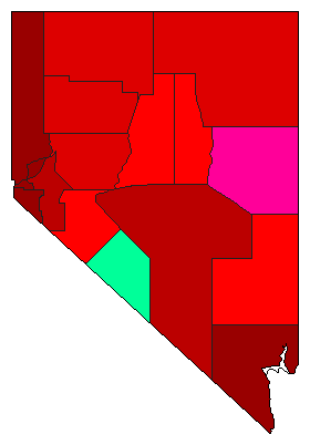 2010 Nevada County Map of Democratic Primary Election Results for Senator