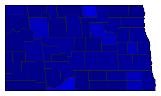 2010 North Dakota County Map of General Election Results for Senator