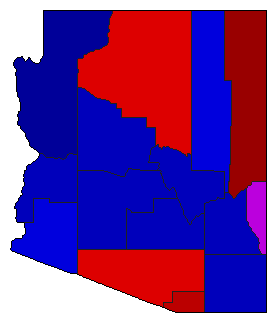 2010 Arizona County Map of General Election Results for Secretary of State