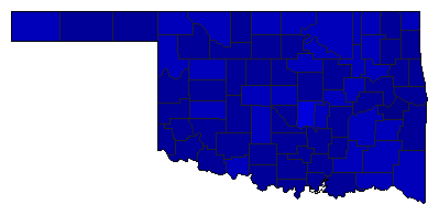 2010 Oklahoma County Map of Republican Primary Election Results for State Auditor
