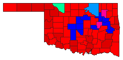 2010 Oklahoma County Map of Republican Primary Election Results for Insurance Commissioner